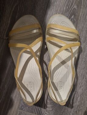 CROCS Women’s Yellow and Cream Strappy Sandals